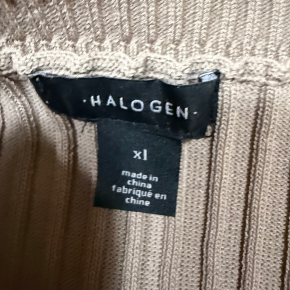 Halogen Ribbed Sleeveless Sweater Vest | tan | Size 1X - Picture 9 of 10